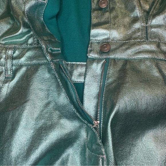 Peach Love California Women’s Turquoise Metallic Romper Sz M - Picture 7 of 9